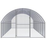 Vidaxl poulailler d'extrieur 3x8x2 m acier galvanis