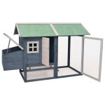 Vidaxl poulailler gris 170x81x110 cm bois de pin massif et sapin