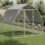 Vidaxl poulailler avec toit 2, 5x4x2, 25 m acier galvanis
