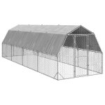 Vidaxl poulailler avec toit 2, 5x8x2, 25 m acier galvanis�