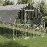 Vidaxl poulailler avec toit 2, 5x8x2, 25 m acier galvanis