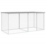 Vidaxl cage  poulets avec toit gris clair 203 x 98 x 90 cm en acier galvanis