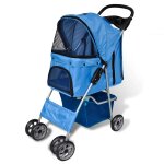 Vidaxl poussette pour chiens 15 kg bleu