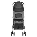 Vidaxl poussette pour chien pliante � 2 niveaux gris 83x48x97 cm