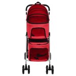 Vidaxl poussette pour chien pliante � 2 niveaux rouge 83x48x97 cm