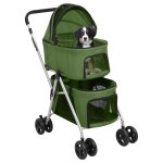 Vidaxl poussette pour chien pliante  2 niveaux vert 83x48x97 cm