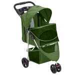 Vidaxl poussette pour chien pliante vert 80x46x98 cm tissu oxford