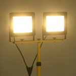 Vidaxl projecteur � led avec tr�pied 2x100 w blanc chaud