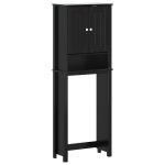 Vidaxl rangement au - dessus de la cuvette berg noir bois massif