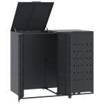 Vidaxl rangement  roulettes pour poubelles pour 2 bacs anthracite