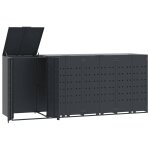 Vidaxl rangement � roulettes pour poubelles pour 4 bacs anthracite