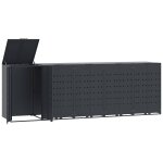 Vidaxl rangement � roulettes pour poubelles pour 5 bacs anthracite