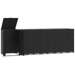 Vidaxl rangement  roulettes pour poubelles pour 5 bacs noir acier