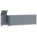 Vidaxl rangement  roulettes pour poubelles pour 6 bacs gris acier