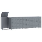 Vidaxl rangement � roulettes pour poubelles pour 6 bacs gris acier