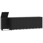 Vidaxl rangement � roulettes pour poubelles pour 6 bacs noir acier