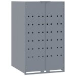 Vidaxl rangement � roulettes pour poubelles pour bac unique gris acier