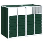 Vidaxl rangement � roulettes pour poubelles pour deux bacs acier