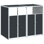 Vidaxl rangement  roulettes pour poubelles pour deux bacs acier