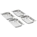 Vidaxl rcipients gastronorm 12 pcs gn 1 / 4 40 mm acier inoxydable