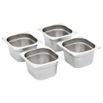 Vidaxl rcipients gastronorm 12 pcs gn 1 / 6 100 mm acier inoxydable