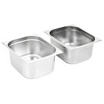 Vidaxl r�cipients gastronorm 2 pcs gn 1 / 2 150 mm acier inoxydable