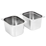 Vidaxl r�cipients gastronorm 2 pcs gn 1 / 2 200 mm acier inoxydable