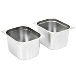Vidaxl r�cipients gastronorm 2 pcs gn 1 / 2 200 mm acier inoxydable