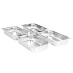 Vidaxl r�cipients gastronorm 4 pcs gn 1 / 1 100 mm acier inoxydable