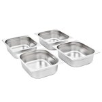 Vidaxl r�cipients gastronorm 4 pcs gn 1 / 2 100 mm acier inoxydable