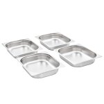 Vidaxl rcipients gastronorm 4 pcs gn 1 / 2 65 mm acier inoxydable