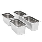 Vidaxl r�cipients gastronorm 4 pcs gn 1 / 3 150 mm acier inoxydable