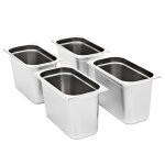 Vidaxl r�cipients gastronorm 4 pcs gn 1 / 3 200 mm acier inoxydable