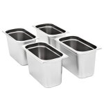 Vidaxl rcipients gastronorm 4 pcs gn 1 / 3 200 mm acier inoxydable