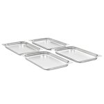 Vidaxl r�cipients gastronorm 4 pcs gn 1 / 1 40 mm acier inoxydable