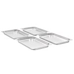 Vidaxl r�cipients gastronorm 4 pcs gn 1 / 1 40 mm acier inoxydable