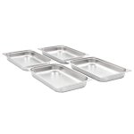 Vidaxl r�cipients gastronorm 4 pcs gn 1 / 1 65 mm acier inoxydable