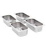 Vidaxl r�cipients gastronorm 8 pcs gn 1 / 3 100 mm acier inoxydable