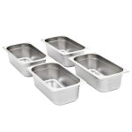 Vidaxl rcipients gastronorm 8 pcs gn 1 / 3 100 mm acier inoxydable