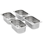 Vidaxl rcipients gastronorm 8 pcs gn 1 / 4 100 mm acier inoxydable
