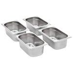 Vidaxl r�cipients gastronorm 8 pcs gn 1 / 4 100 mm acier inoxydable