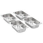 Vidaxl r�cipients gastronorm 8 pcs gn 1 / 4 65 mm acier inoxydable