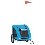 Vidaxl remorque de v�lo pour animaux de compagnie bleu