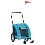 Vidaxl remorque de v�lo pour animaux de compagnie bleu