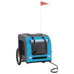Vidaxl remorque de v�lo pour animaux de compagnie bleu et gris