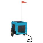 Vidaxl remorque de v�lo pour animaux de compagnie bleu et noir