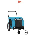 Vidaxl remorque de v�lo pour animaux de compagnie bleu et noir