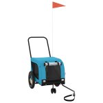 Vidaxl remorque de v�lo pour animaux de compagnie bleu et noir