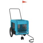 Vidaxl remorque de vélo pour animaux de compagnie bleu et noir Vidaxl remorque de vélo pour animaux de compagnie bleu et noir
