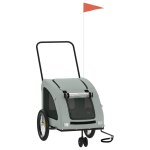Vidaxl remorque de v�lo pour animaux de compagnie gris